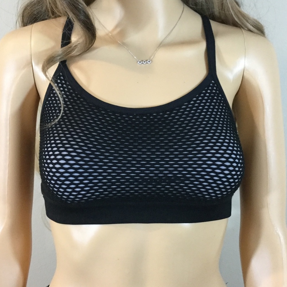 Victoria’s Secret VSX Black Gray Mesh Sports Bra